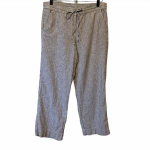 Talbots linen blend striped cropped pants 12P EUC